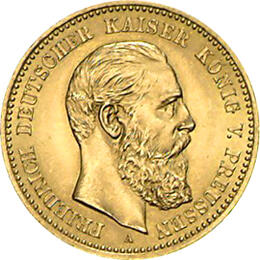 10 Mark Kaiserreich 1888 Preussen Friedrich III Jaeger 247