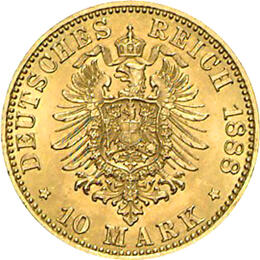 10 Mark Kaiserreich 1888 Preussen Friedrich III Jaeger 247
