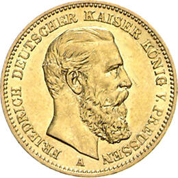 20 Mark Kaiserreich 1888 Preussen Friedrich III Jaeger 248