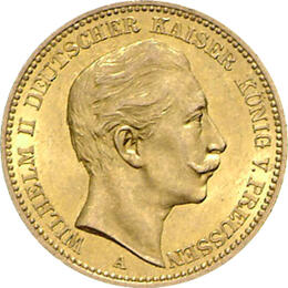 20 Mark Kaiserreich 1890-1913 Preussen Wilhelm Jaeger 252