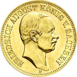 10 Mark Kaiserreich 1905-1912 Sachsen Friedrich August III Jaeger 267