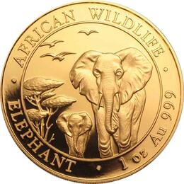 Somalia Elefant Goldmünze 2015