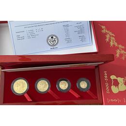 China Panda Proof Set 2002 Goldpanda mit Brillanten 