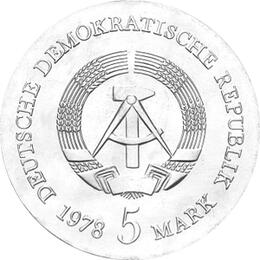 DDR 1978 5 Mark Gedenkmünze Friedrich Klopstock