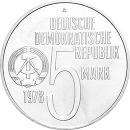 DDR 1978 5 Mark Gedenkmünze Antiapartheid