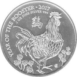 1 Unze Silber 2 Pfund Lunar Hahn 2017