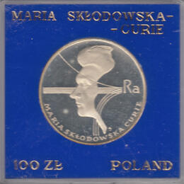 Polen 100 Zloty Silber 1974 Maria Sklodowska Curie