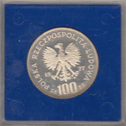 Polen 100 Zloty Silber 1977 Tierwelt Wisent