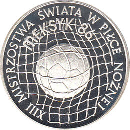 Polen 500 Zlotych Silber 1986 XXIII Mistrzostwa Swiata w Pilce Noznej