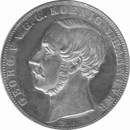 Hannover Braunschweig Calenberg Georg Zwei Vereinsthaler 1866