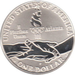 USA, 1 Dollar 1995, Turner an Ringen und Gymnastin
