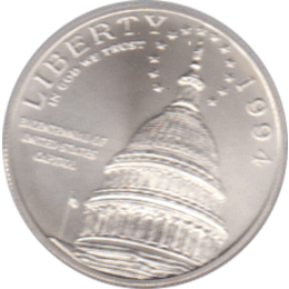 1 Dollar USA, Silbermünze 1994, 200 Jahre Kapitol in Washington