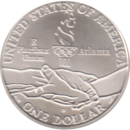 1 Dollar, USA 1995, Paralympics Atlanta, Blinde Läufering mit Führerin