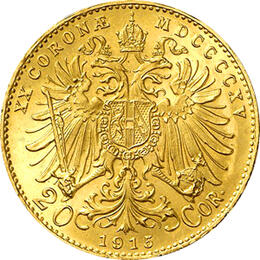 20 Kronen Österreich Goldmünze Kaiser Franz Joseph 1915