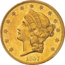 20 Dollar American Liberty Head 1857