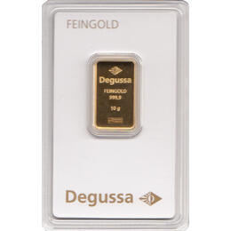 Goldbarren 10 Gramm Degussa