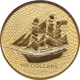 1 Unze Cook Island Goldmünze Schiff Bounty