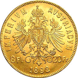8 Florin Österreich Goldmünze Kaiser Franz Joseph 1892