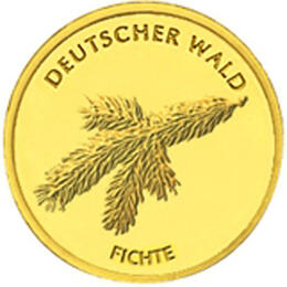 20 Euro Goldmünze Fichte 2012 Deutscher Wald mit Zertifikat