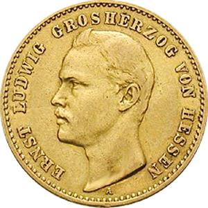10 Mark Kaiserreich Hessen 1896-1898 Ernst Ludwig Jaeger 224