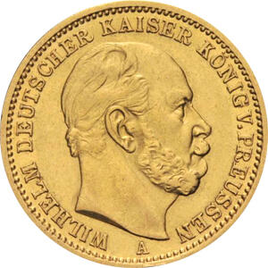 20 Mark Kaiserreich 1871-1873 Preussen Wilhelm I Jaeger 243