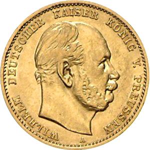 10 Mark Kaiserreich 1874-1888 Preussen Wilhelm I Jaeger 245