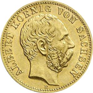 10 Mark Kaiserreich 1874-1888 Sachsen Albert Jaeger 261