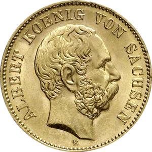 20 Mark Kaiserreich 1874-1878 Sachsen Albert Jaeger 262