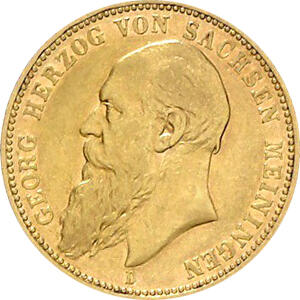20 Mark Kaiserreich 1889 Sachsen Meiningen Georg Jaeger 277