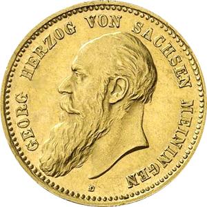 10 Mark Kaiserreich 1890-1898 Sachsen Meiningen Georg Jaeger 278