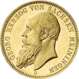 20 Mark Kaiserreich 1900-1905 Sachsen Meiningen Georg Jaeger 279