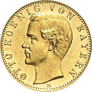 10 Mark Kaiserreich Bayern 1888 Otto Jaeger 198