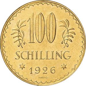 100 Schilling Österreich Goldmünze 1918 bis 1938