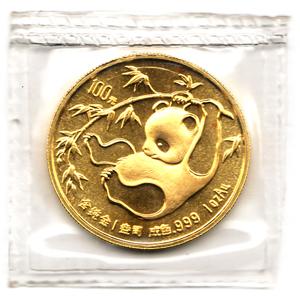 China Panda 1 Unze 1985 Goldpanda 100 Yuan