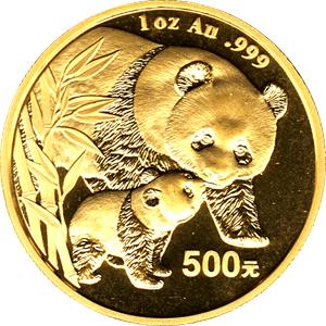 China Panda 1 Unze 2004 Goldpanda 500 Yuan