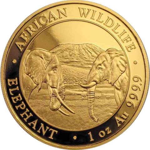 Somalia Elefant Goldmünze 2020