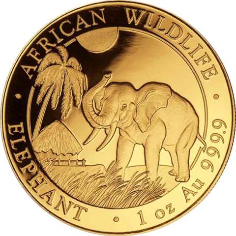 Somalia Elefant Goldmünze 2017