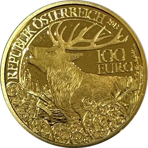 100 Euro Goldmünzen Österreich 2013 Wildtiere Rothirsch