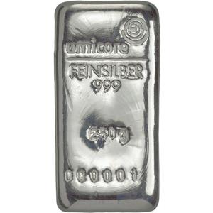 Silberbarren 250 Gramm Heraeus Umicore Degussa