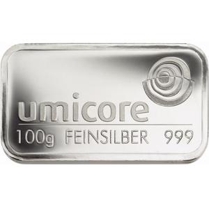 Silberbarren 100 Gramm Heraeus Umicore Degussa