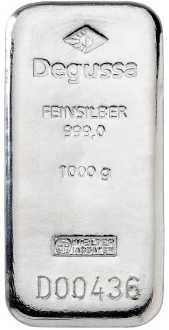 Silberbarren 1000 Gramm Degussa
