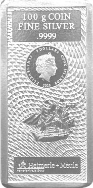 Silberbarren 100 Gramm Cook Island