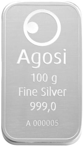 Silberbarren 100 Gramm Agosi
