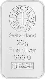 Silberbarren 20 Gramm Argor