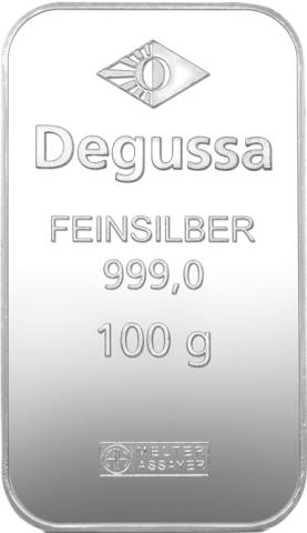 Silberbarren 100 Gramm Degussa