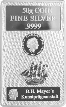 Silberbarren 50 Gramm Cook Island