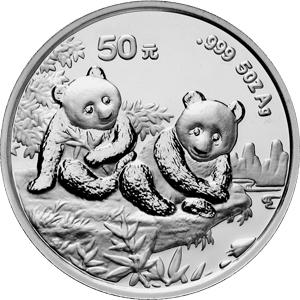 China Panda 5 Unzen 1995 Silberpanda 50 Yuan