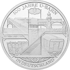10 Euro Silber Gedenkmünze ST 2002 100 Jahre U-Bahn