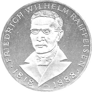 5 DM Silber Gedenkmünze Wilhelm Raiffeisen 1968