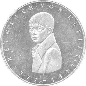 5 DM Silber Gedenkmünze Heinrich Kleist 1977